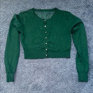 Green Button-Up Cardigan